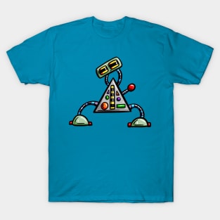 Cute Cartoon Robot Design Sci-fi Character Triangle T-Shirt